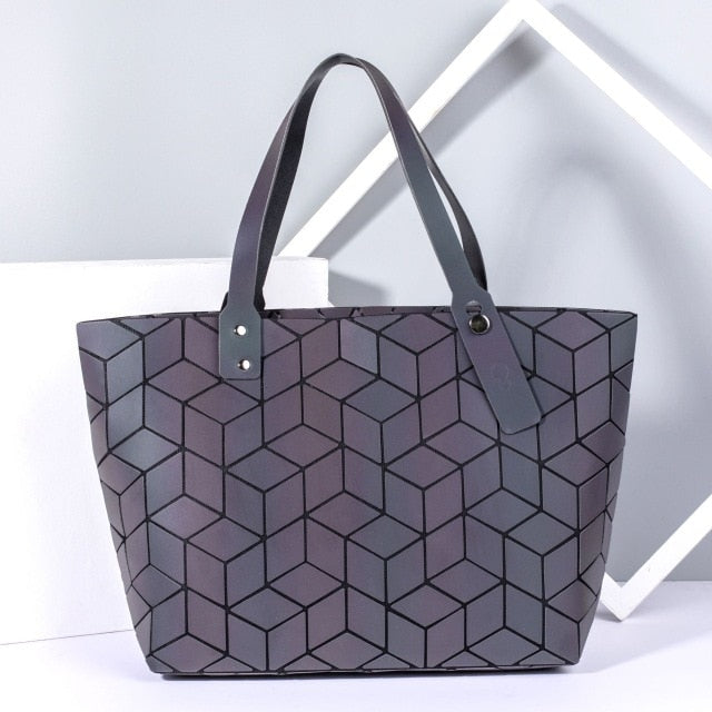 Women's Tote Geometric Quilted Shoulder Bag - Scraften