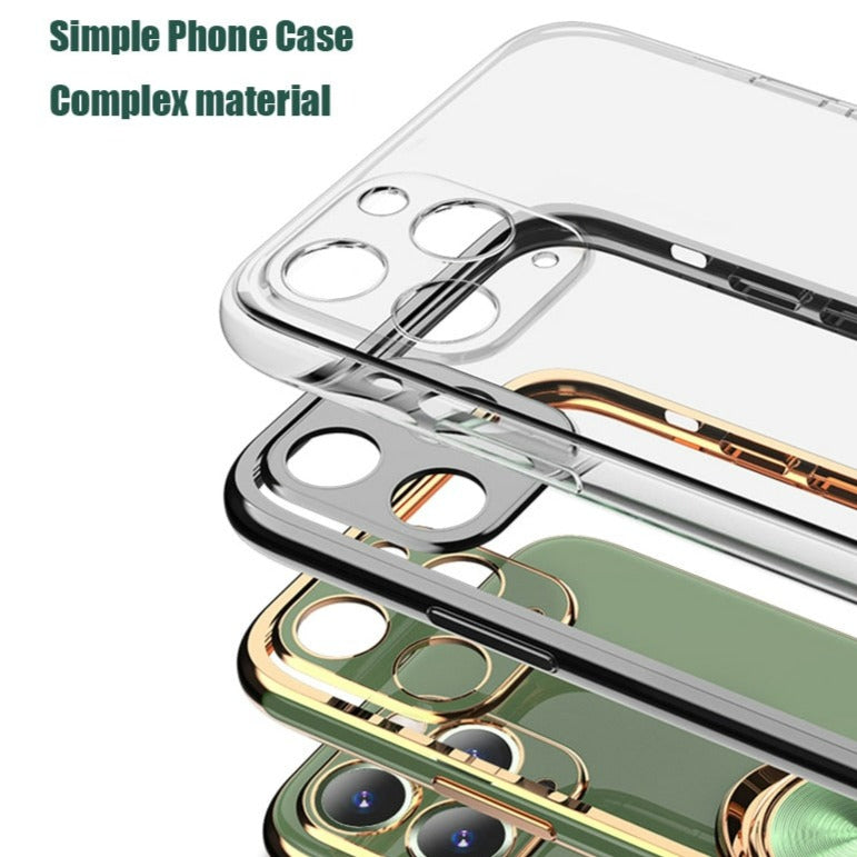 Luxury Plating Silicone Case with Ring Holder for iPhone