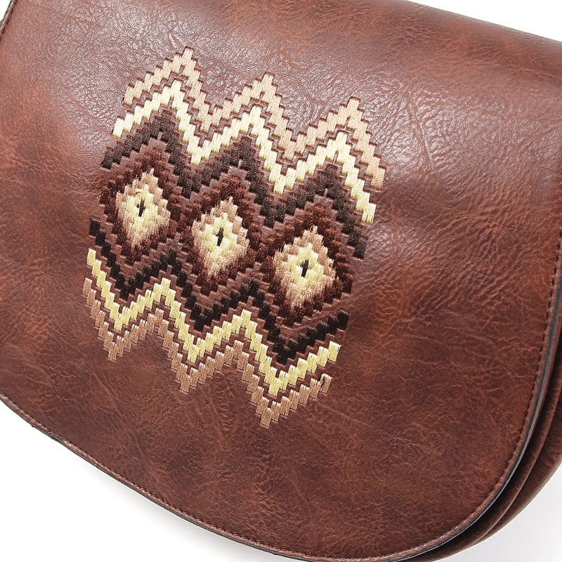 Vintage Embroidery Women Handbag Cross Body Purse - Scraften