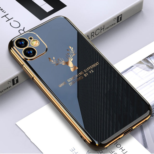 Luxury Plating Deer Soft Phone Case for iPhone - Scraften