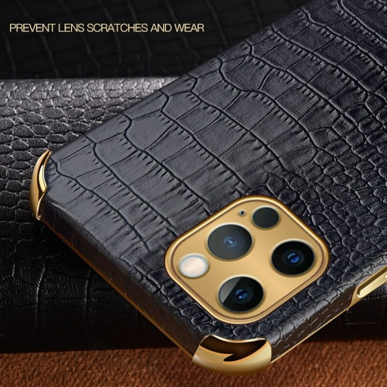 Crocodile Pattern Leather iPhone Cover - Scraften