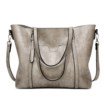 Oil Wax Leather Women Shoulder Bag - Scraften