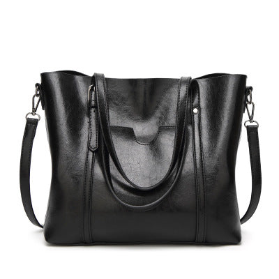 Oil Wax Leather Women Shoulder Bag - Scraften