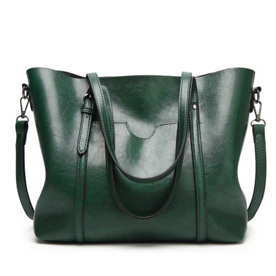 Oil Wax Leather Women Shoulder Bag - Scraften