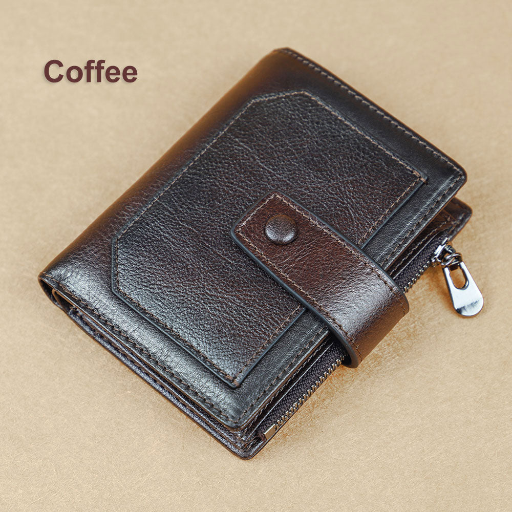 Mens Zipper Card Holder Short Wallet Soft Pu Leather Large Capacity Card Holder  Vintage Multifunctional Coin Purse Christmas Gift Birthday Gift - Bags &  Luggage - Temu